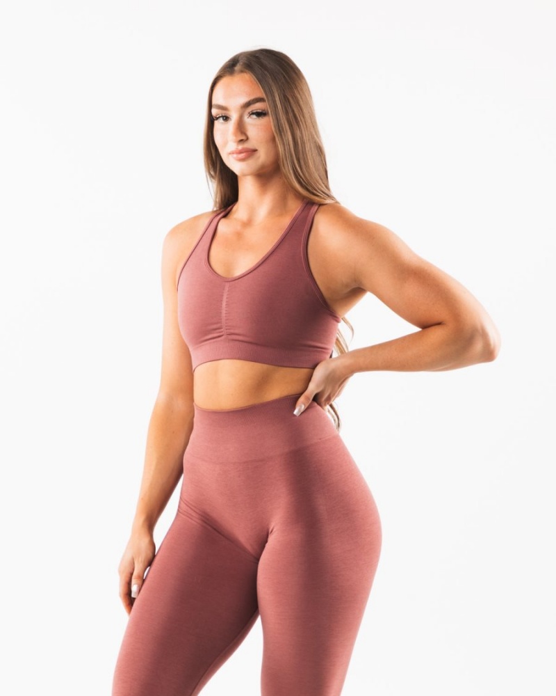 Sujetador Deportivo Alphalete Amplify Bra Mujer Rosas | NMOPYT-369