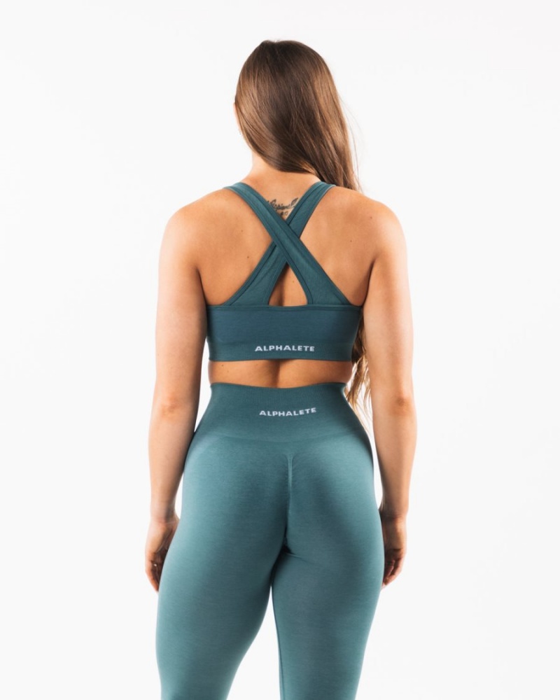 Sujetador Deportivo Alphalete Amplify Bra Mujer Ocean | MDIOXY-648