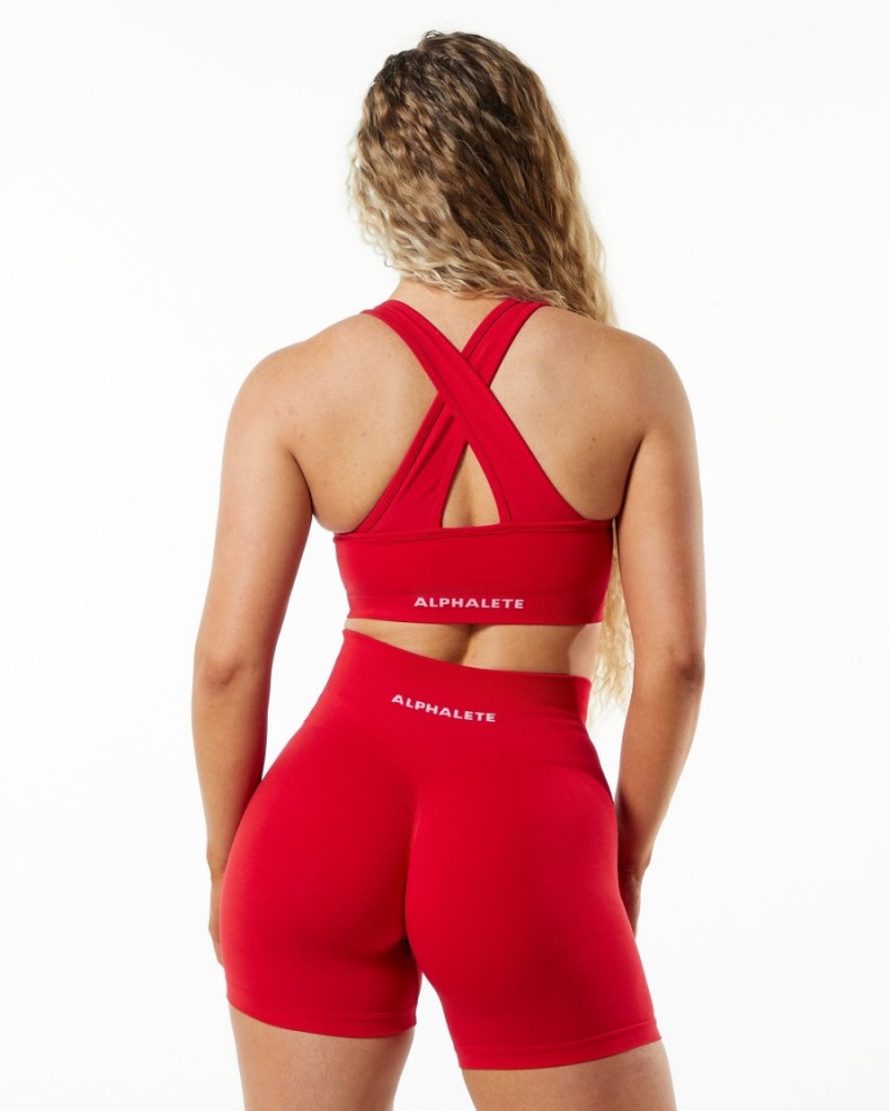 Sujetador Deportivo Alphalete Amplify Bra Mujer Rojas | CSVJRO-805