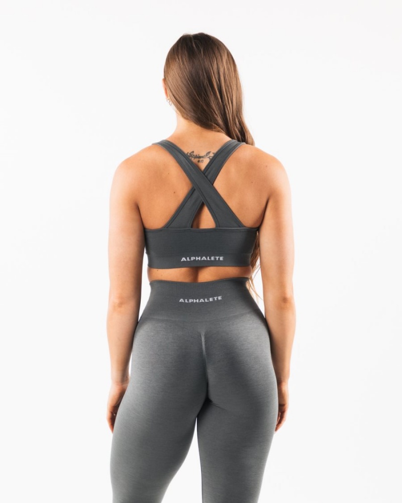 Sujetador Deportivo Alphalete Amplify Bra Mujer Smoke | XFRNMJ-961