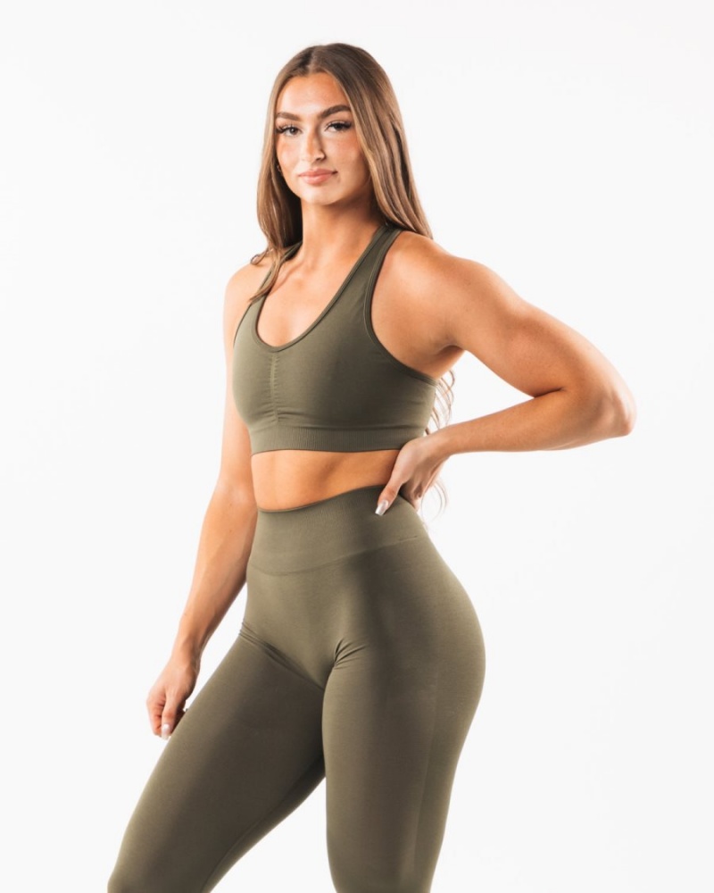 Sujetador Deportivo Alphalete Amplify Bra Mujer Oak | QGJVCP-145