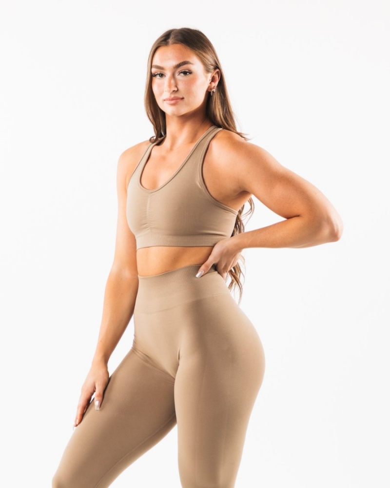 Sujetador Deportivo Alphalete Amplify Bra Mujer Chai | KMQBRF-294