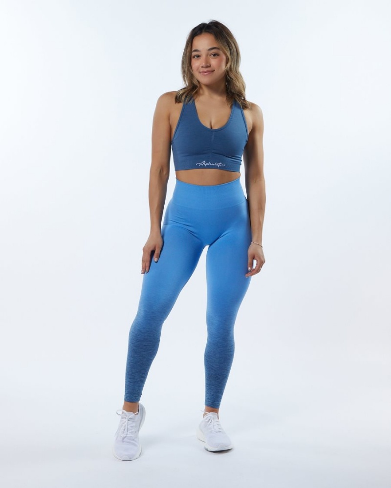 Sujetador Deportivo Alphalete Amplify Bra Mujer Faded Moonlight | YNOPMQ-624