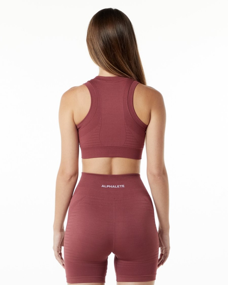 Sujetador Deportivo Alphalete Ozone Crop Bra Mujer Gingerbread | ULYKAV-348