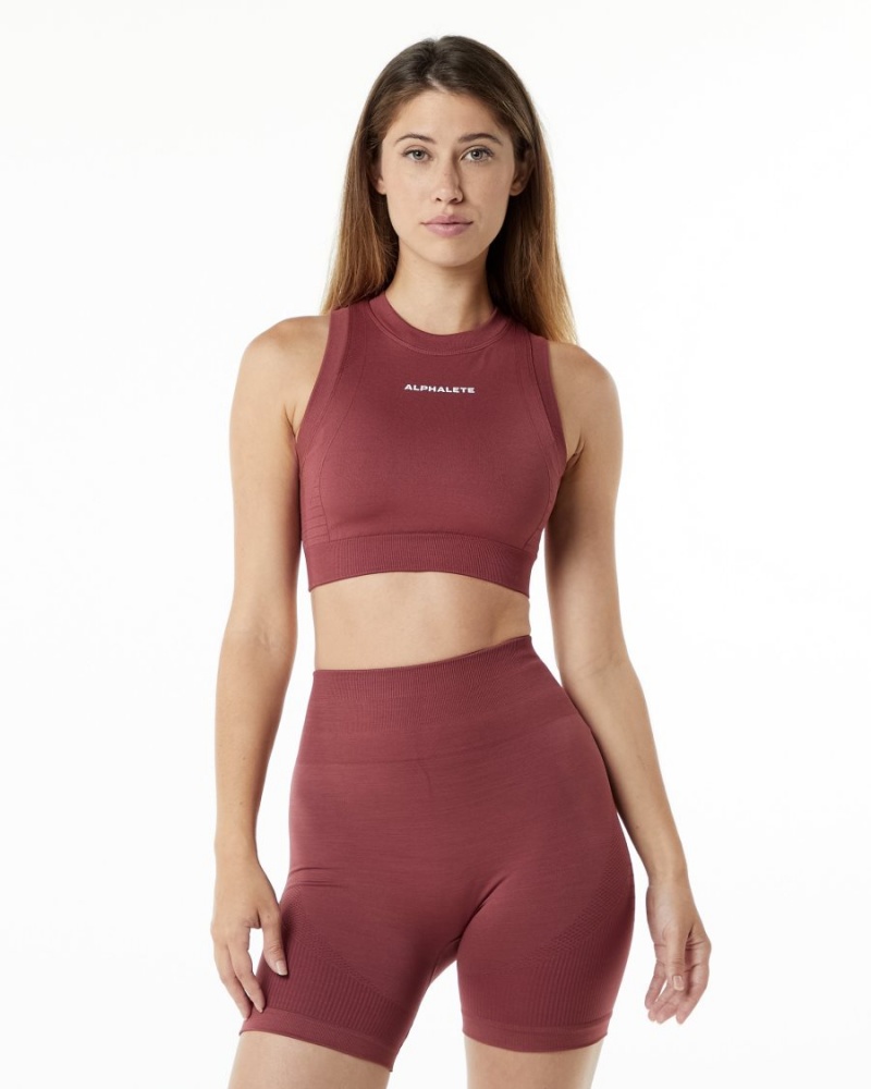 Sujetador Deportivo Alphalete Ozone Crop Bra Mujer Gingerbread | ULYKAV-348