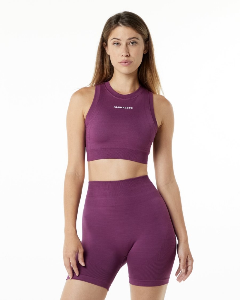 Sujetador Deportivo Alphalete Ozone Crop Bra Mujer Grape | VDAMWF-768