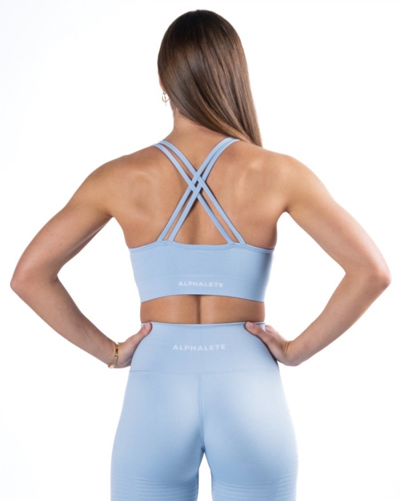 Sujetador Deportivo Alphalete Revival Bra Mujer Azules | KOHRYM-469