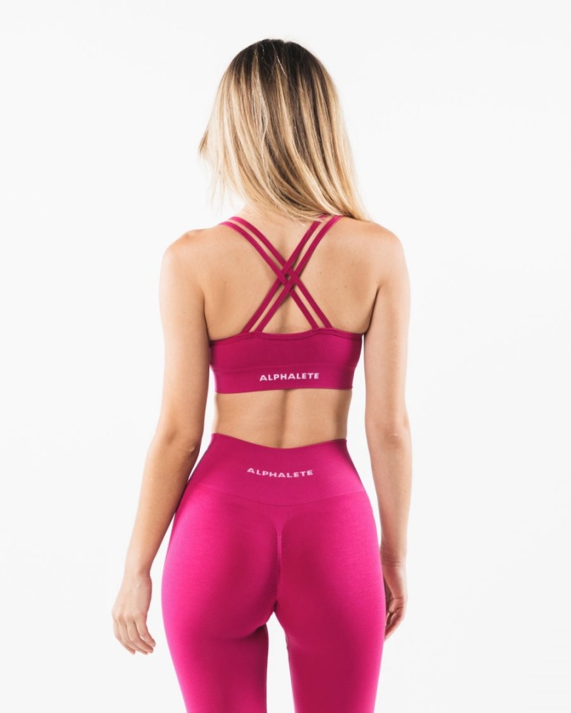 Sujetador Deportivo Alphalete Revival Bra Mujer Magenta | XIYCMO-870