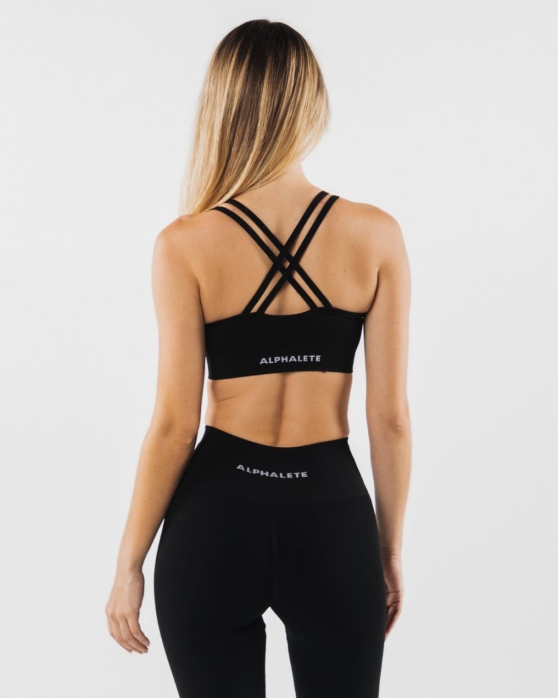 Sujetador Deportivo Alphalete Revival Bra Mujer Negras | SGZJYT-642