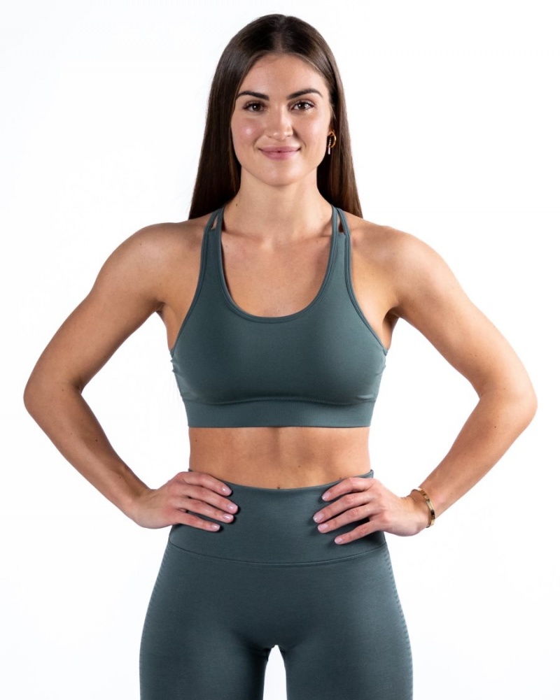 Sujetador Deportivo Alphalete Revival Bra Mujer Charcoal | BEOQAU-397