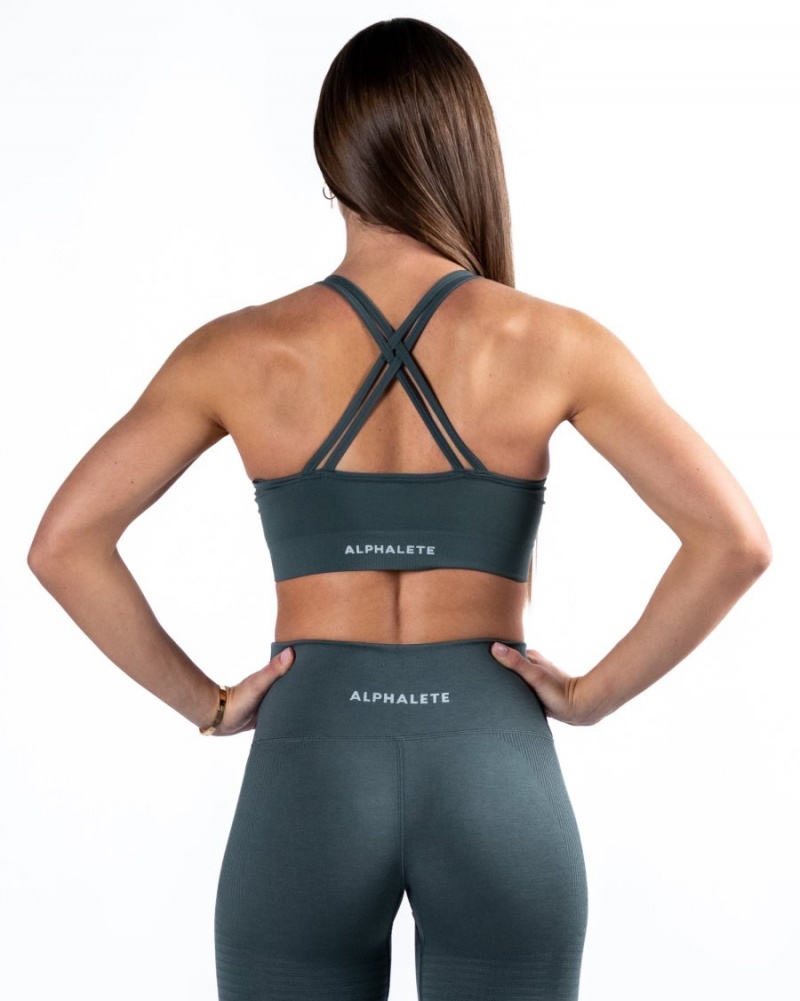 Sujetador Deportivo Alphalete Revival Bra Mujer Charcoal | BEOQAU-397