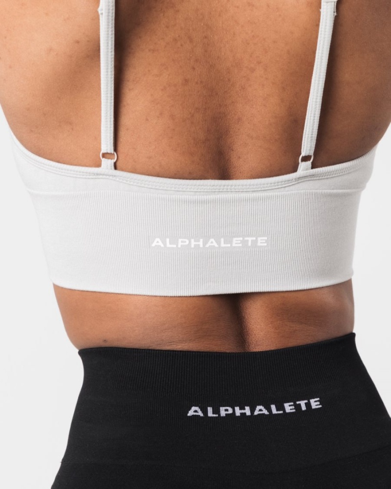 Sujetador Deportivo Alphalete Seamless Acanalado Bra Mujer Gris | QJREGM-048