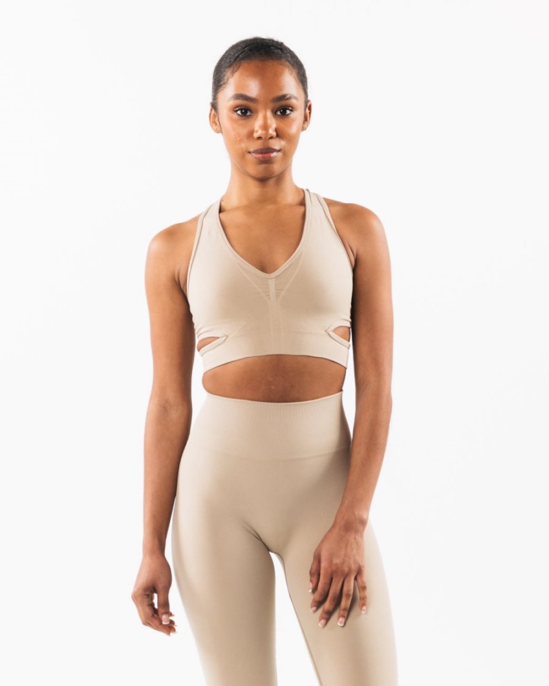 Sujetador Deportivo Alphalete Stratus Bra Mujer Linen | JPXUCG-479