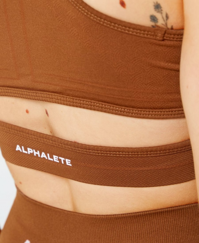 Sujetador Deportivo Alphalete Stratus Bra Mujer Butterscotch | QAXGMN-486