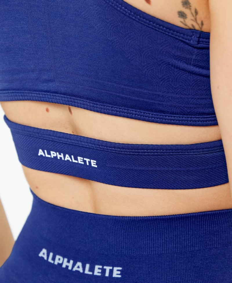 Sujetador Deportivo Alphalete Stratus Bra Mujer Indigo | KSZUNE-230