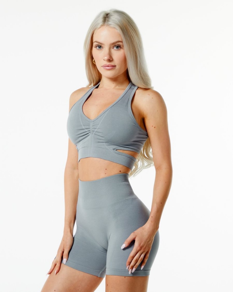 Sujetador Deportivo Alphalete Stratus Bra Mujer Gris | XTYBZO-130