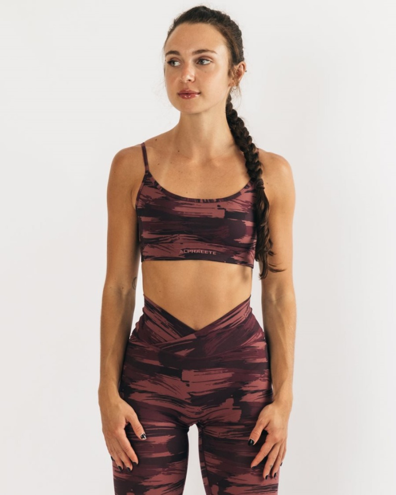 Sujetador Deportivo Alphalete Surface Limitless Bra Mujer Burdeos Camuflaje | OJQHYA-149