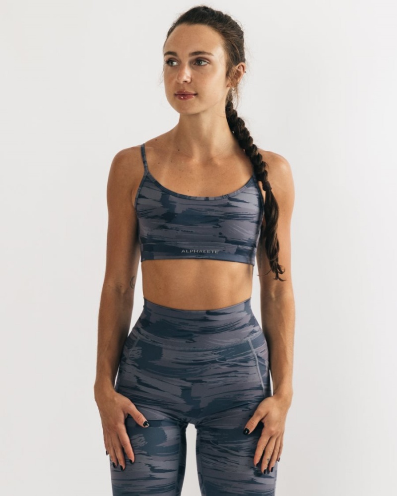 Sujetador Deportivo Alphalete Surface Limitless Bra Mujer Gris Camuflaje | CGRPEJ-904