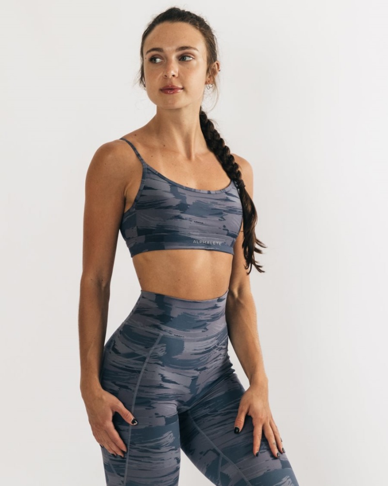 Sujetador Deportivo Alphalete Surface Limitless Bra Mujer Gris Camuflaje | CGRPEJ-904