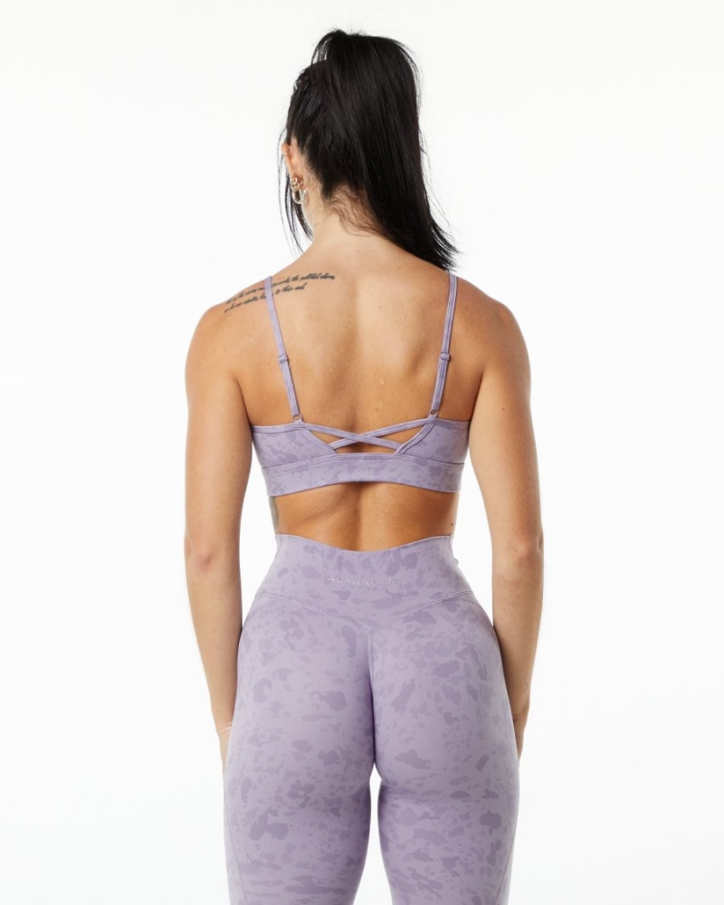 Sujetador Deportivo Alphalete Surface Limitless Bra Mujer Pebble Print Misty Lilac | XNKSVT-683