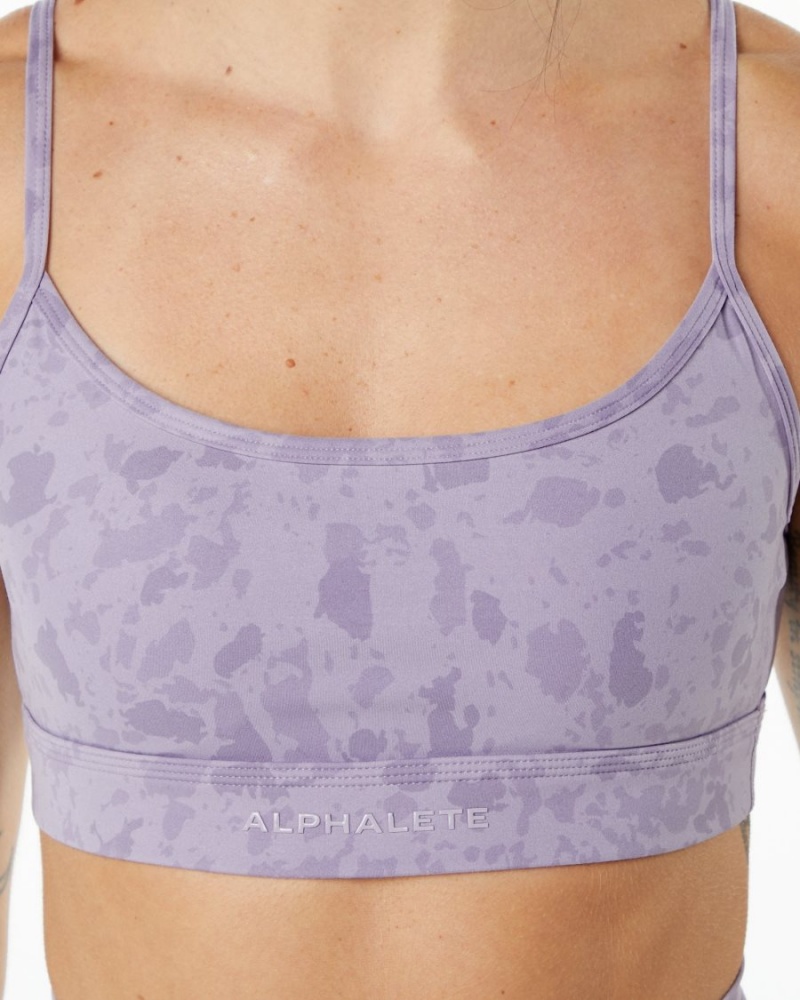 Sujetador Deportivo Alphalete Surface Limitless Bra Mujer Pebble Print Misty Lilac | XNKSVT-683