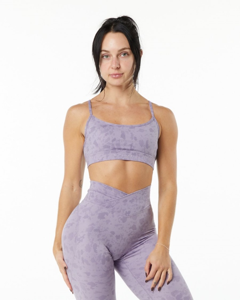 Sujetador Deportivo Alphalete Surface Limitless Bra Mujer Pebble Print Misty Lilac | XNKSVT-683