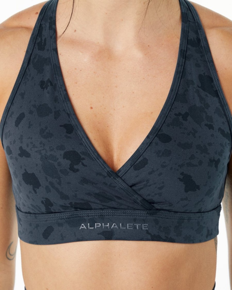 Sujetador Deportivo Alphalete Surface Wrap Bra Mujer Azules | LIODQF-750