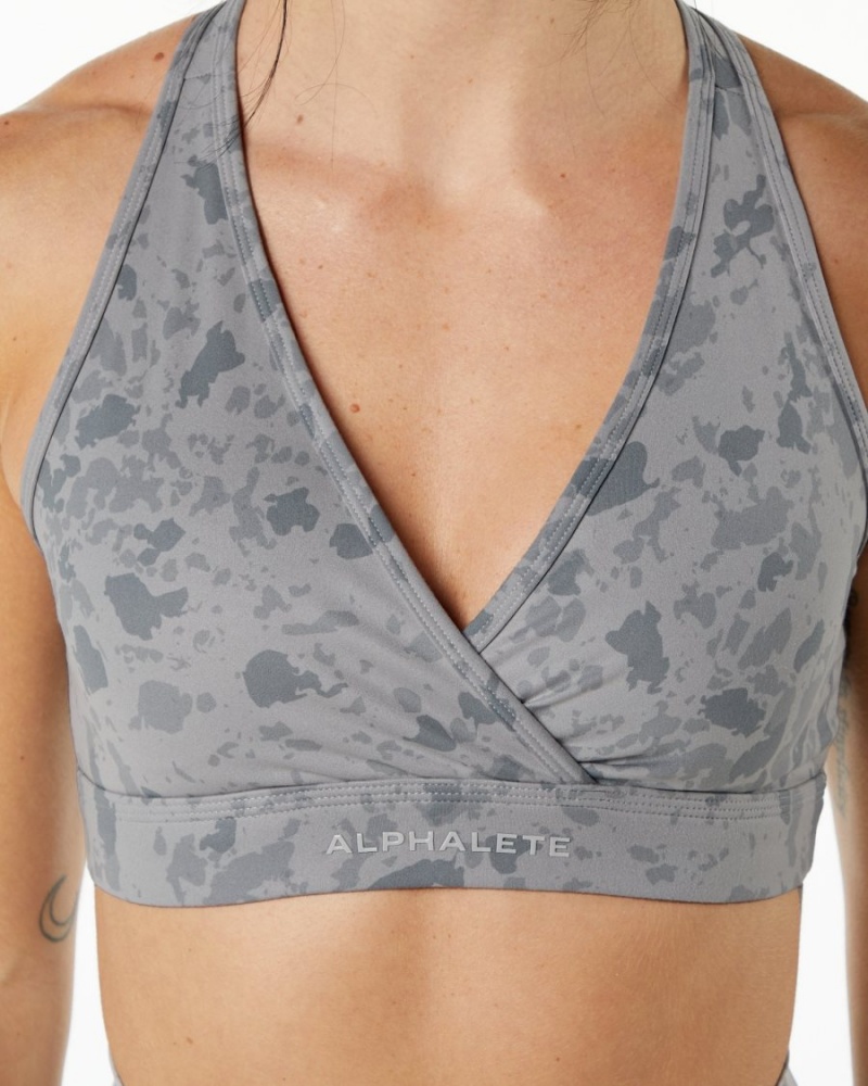 Sujetador Deportivo Alphalete Surface Wrap Bra Mujer Gris | DGJKFI-560