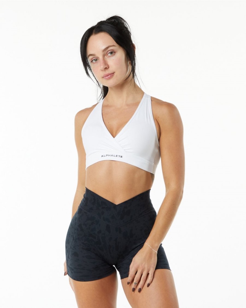 Sujetador Deportivo Alphalete Surface Wrap Bra Mujer Blancas | YDGPZO-529