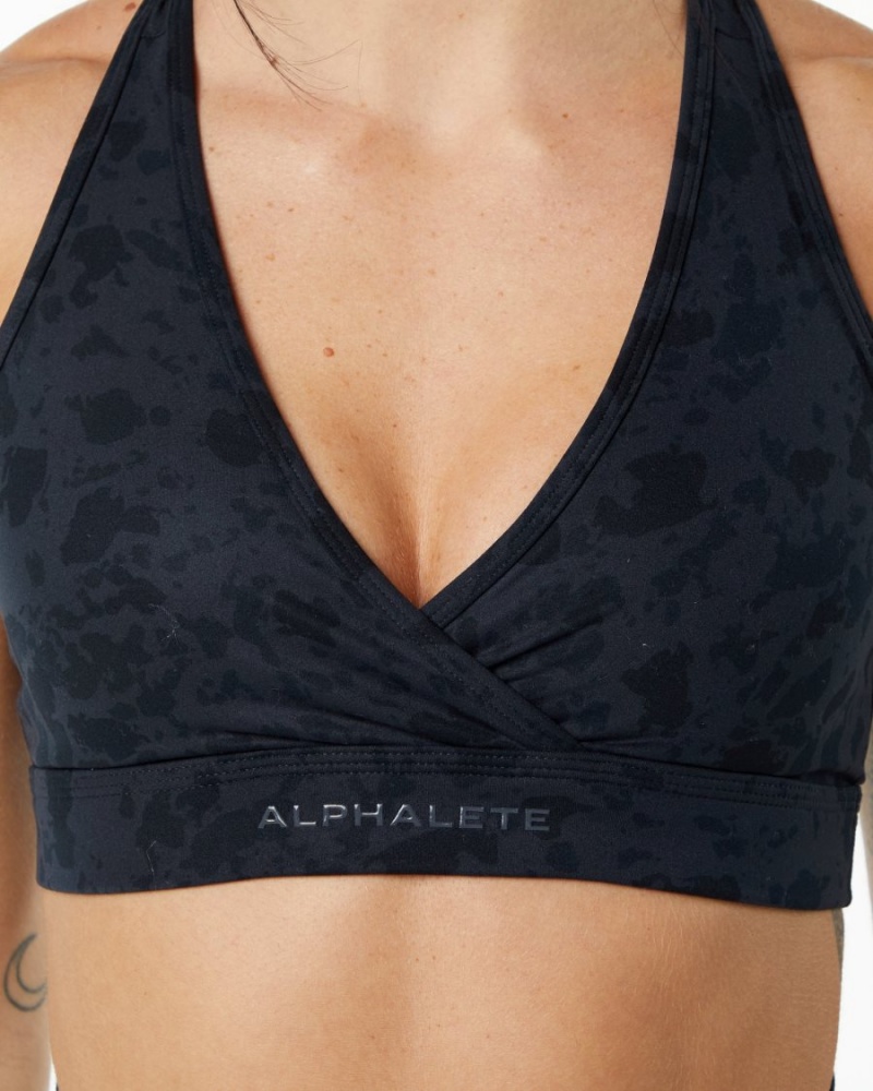 Sujetador Deportivo Alphalete Surface Wrap Bra Mujer Negras | HTSFYV-476