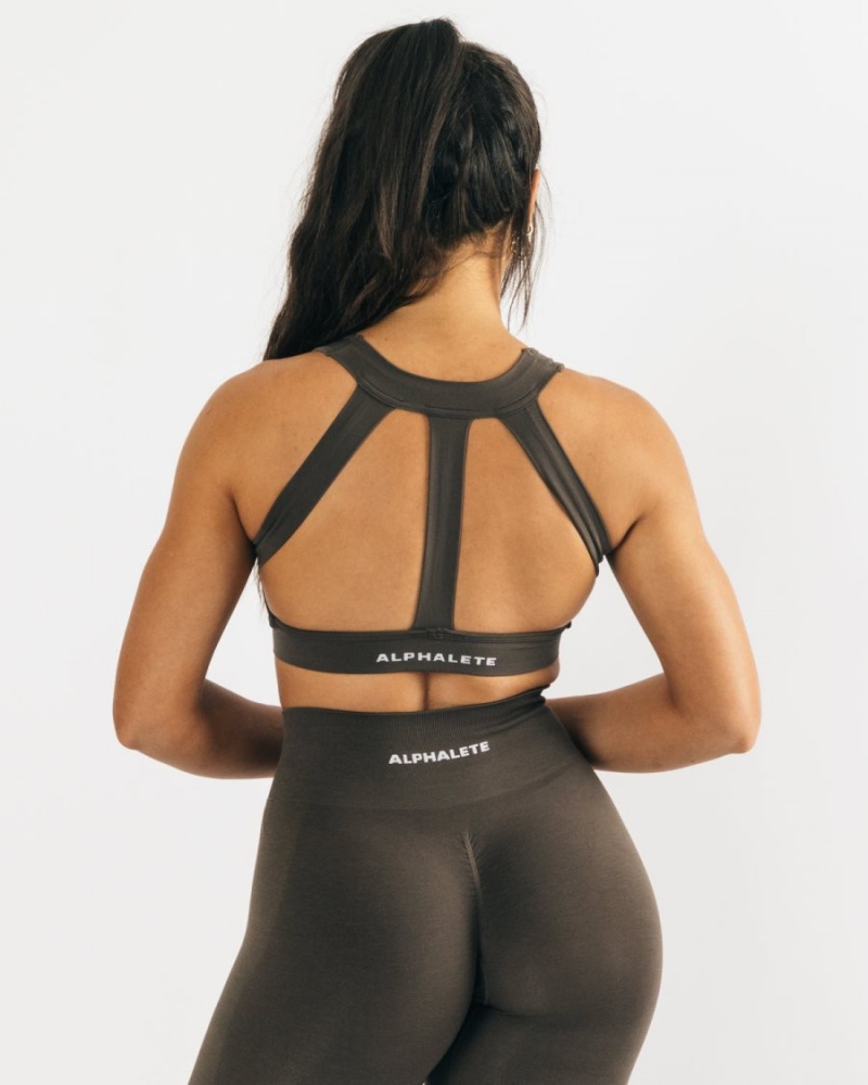 Sujetador Deportivo Alphalete Trinity Bra Mujer Mocha | LOIGHM-042